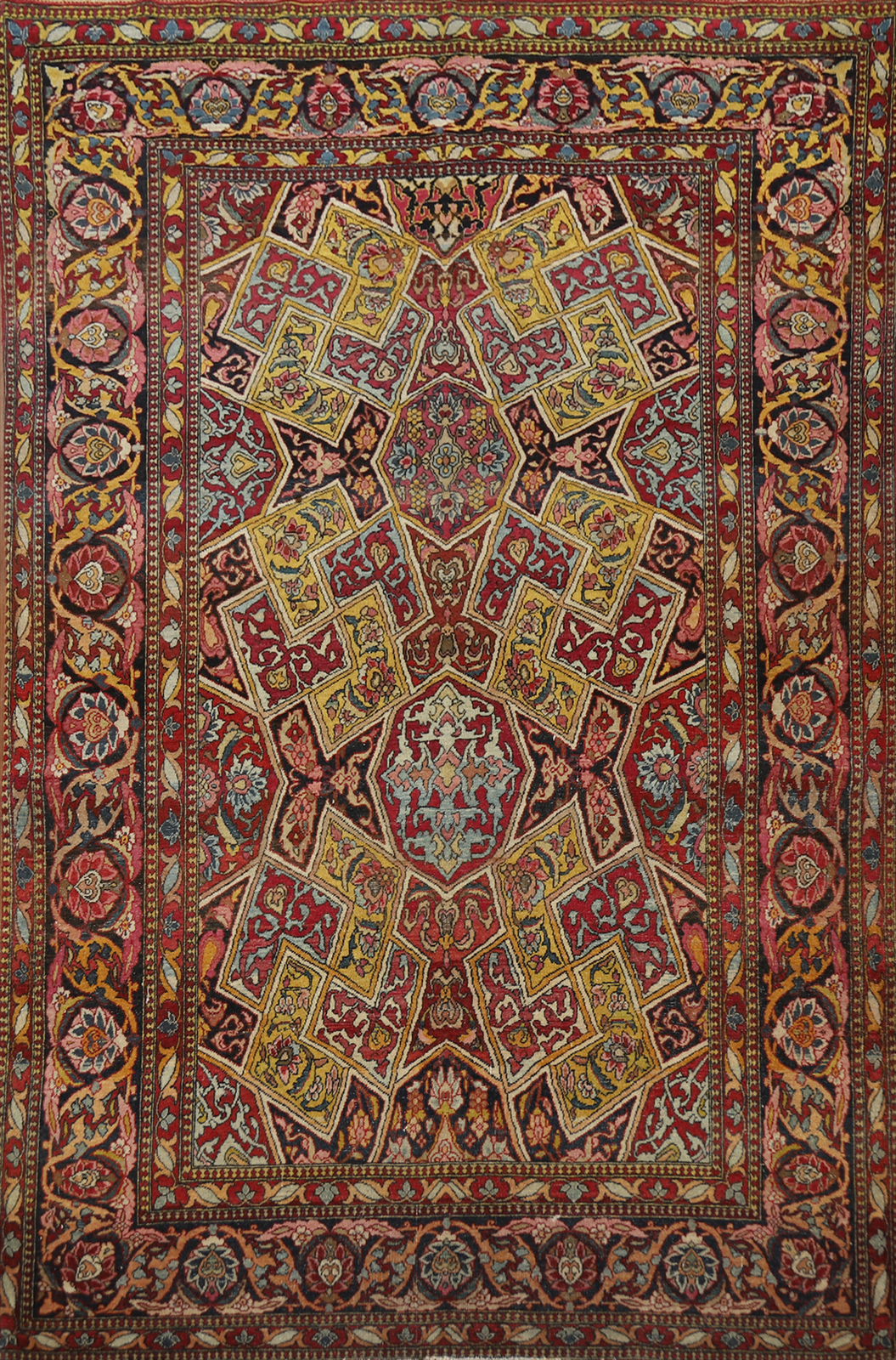 Pre-1900 Antique Kirman Ravar Vegetable Dye Wool Hand-made Rug Area Carpet 4x7 gallery