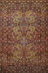 Pre-1900 Antique Kirman Ravar Vegetable Dye Wool Hand-made Rug Area Carpet 4×7