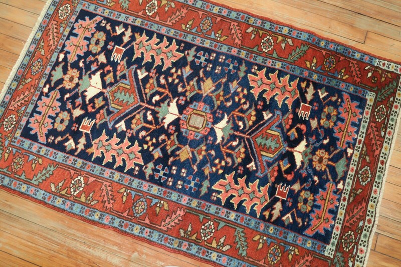 Antique Navy Karajeh Rug 3'x4'6'' gallery