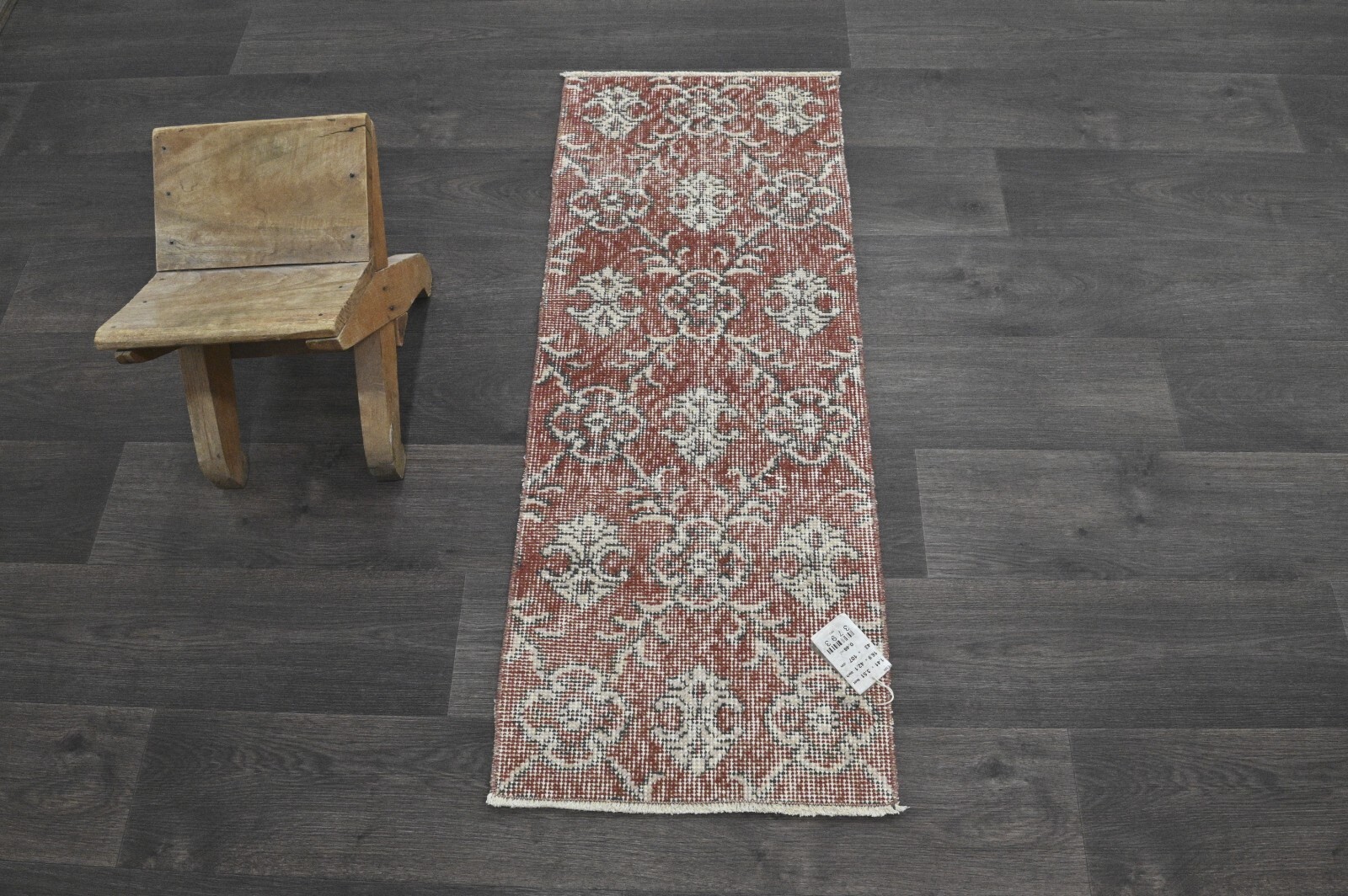 Oushak Turkish Doormat Rug 1x3 RED Anatolian Handmade Vintage Small Kilim Rug gallery
