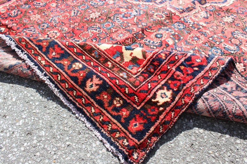 Oriental Floral Medallion Afghan 5' 3" x 6' 10" Red Hand Knotted Area Rug gallery