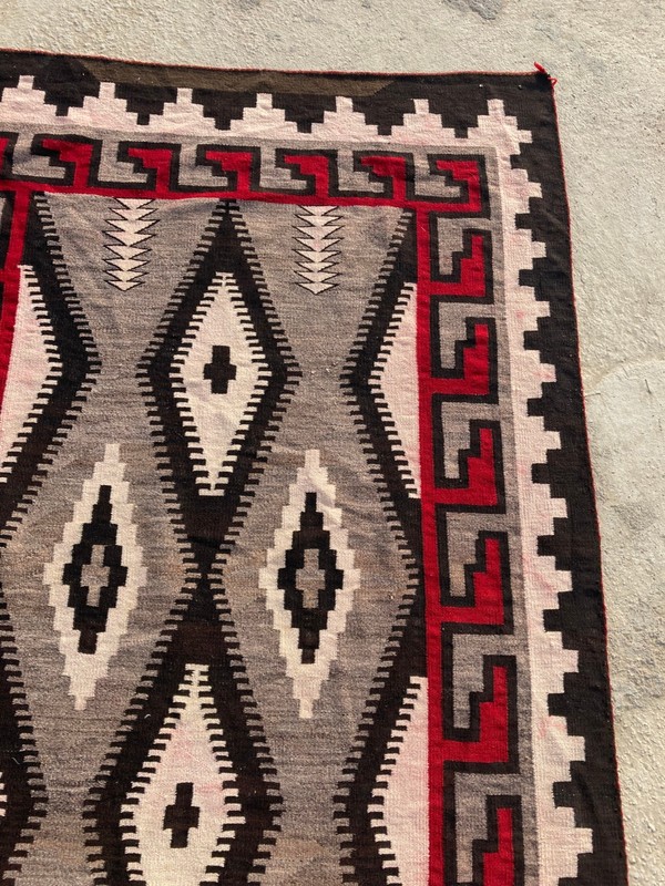 Antique Handwoven Navajo Zapotec Native American Wool Rug 74.8x50 In gallery