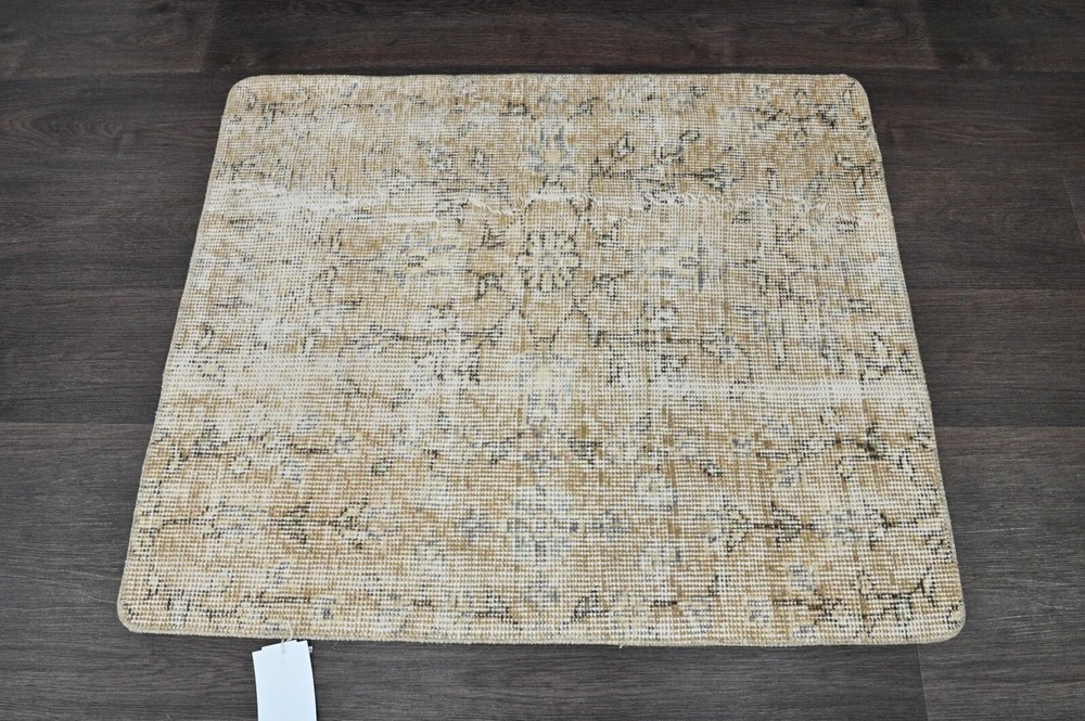 Oushak Turkish Doormat Rug 2x3 BEIGE Vintage Anatolian Handmade Small Kilim Rug