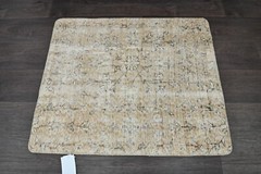 Oushak Turkish Doormat Rug 2×3 BEIGE Vintage Anatolian Handmade Small Kilim Rug