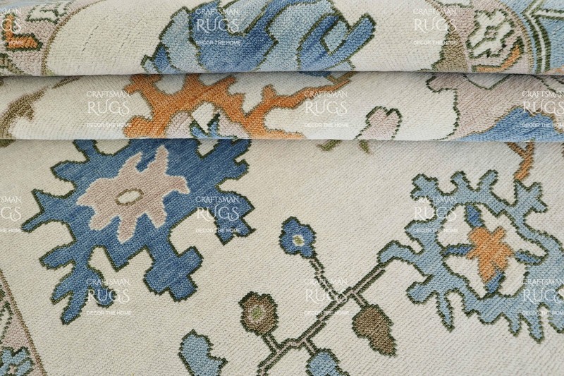 9x12 ft Ivory Hand made Oushak Living Area Rugs, Oriental Floor Carpet gallery