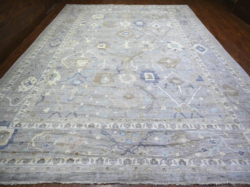 12'0" x 15'6" exquisite,Vegetable Dyes,Hand Knotted,Angora,Soft Wool Oushak Rug gallery