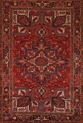 Handmade Traditional Vintage Area Rug 7×10 Ft Red Medallion Oriental Wool Carpet