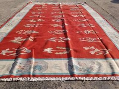Vintage Traditional Handmade Romania Wool Multicolor Kilim 250x167cm