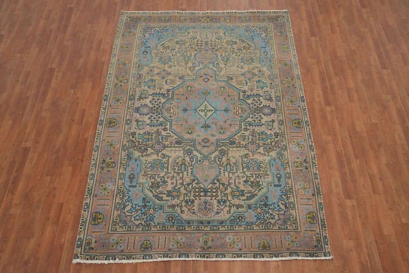 Geometric Wool Traditional Vintage Area Rug 7x10 ft Hand-knotted for Living Room gallery