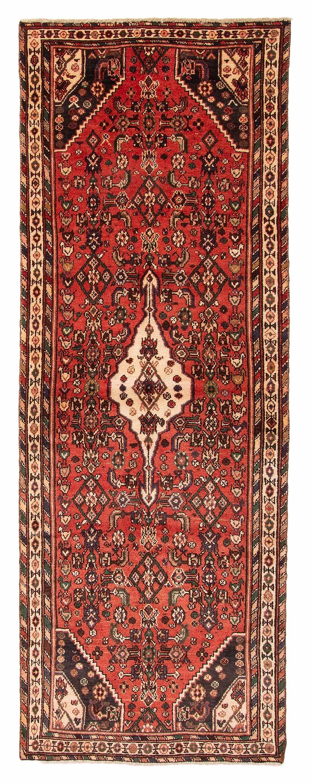 3'3" x 9'4" Vintage Hand-knotted Runner Rug Traditional Oriental Wool Carpet gallery