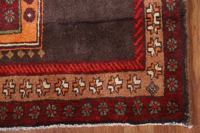 Vintage Tribal Orange Wool Hand-knotted 13 ft Runner Rug Nomadic Carpet 4x13 gallery
