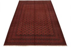 Turkmen Rug 9’8” x 12’7” Red Wool Vintage Tribal Hand-Knotted Oriental Carpet