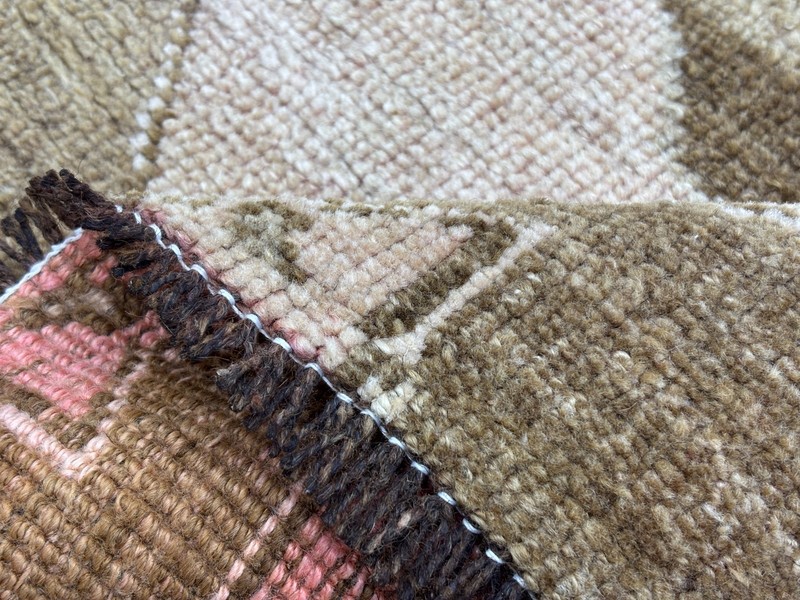 3x7 Brown Pink Vintage Turkish Runner, Hand-Knotted Wool Hallway, Entryway Rug gallery