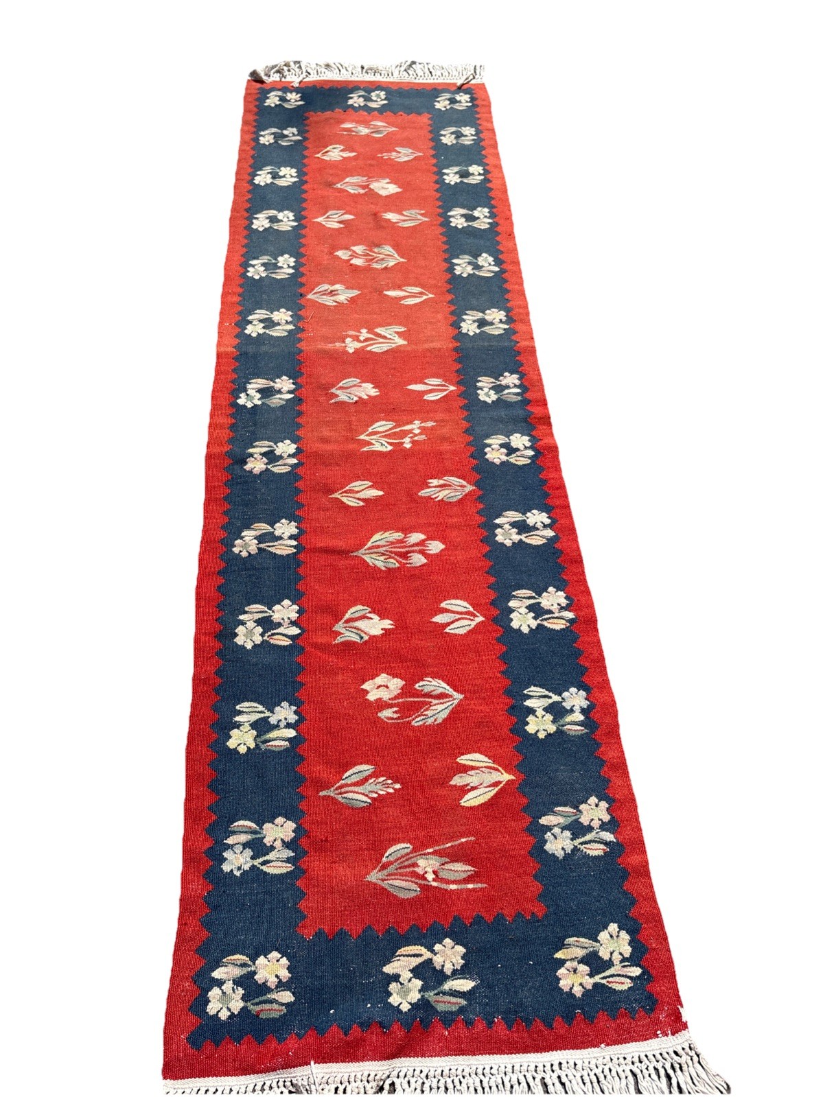 Antique Runner 30” x 8 Ft Wool Vintage Turkish Hand-Knotted Oriental Rug Floral gallery