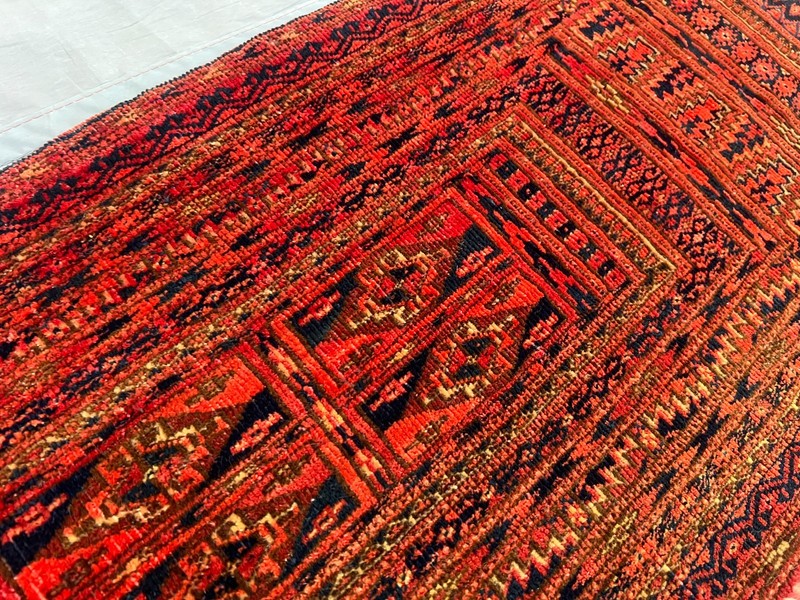 1x4 Red Vintage Afghan Runner Rug Hand Knotted Wool Tribal Entryway Bohemian gallery