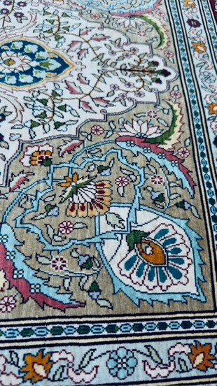 Authenntic-100% Hereke Silk Rug 3x5ft Vintage Luxury Rug 80 RAJ gallery