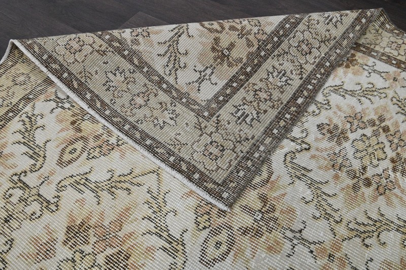 Oushak Turkish Vintage Rug 5x9 Kilim Rug Anatolian Handmade Boho Decor BEIGE gallery