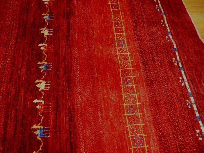 New Gabehh Hand Knotted 100% Wool 5'5" x 8'2" Red Animals Camels Oriental Rug gallery