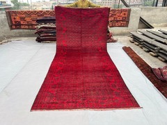 5×12 Vintage Afghan Gallery Runner Rug – Hand-Knotted Wool, Bukhara/Ersari Rug