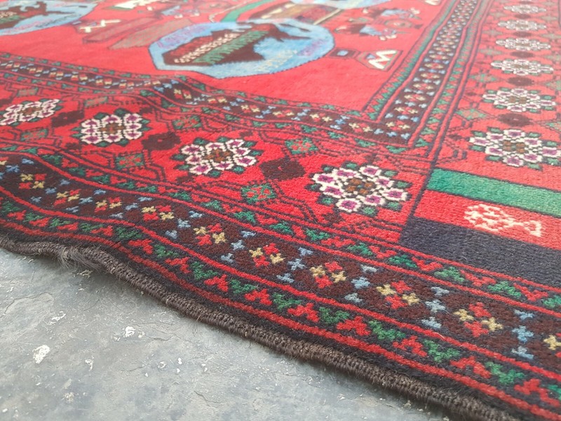 Nomadic Vintage Baloch Rug Sheep Wool Rug maldari rug 7x4 ft Afghan rug gallery