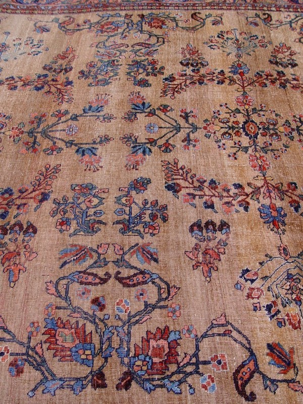 Rare Antique Bijarr Hand Knotted Wool Kurdish Camel Hair Oriental Rug 9' x 12' gallery