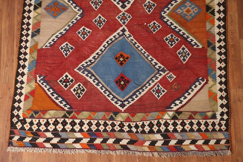 Vegetable Dye Kilim Living Room Area Rug 5x9 Hand-Woven Reversible Nomad Carpet gallery