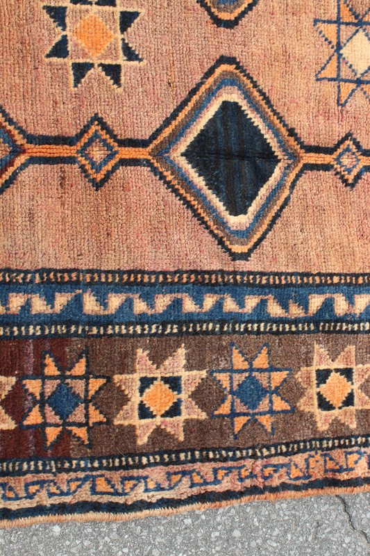 Terra Cotta Geometric Tribal Turkish 4' 11" x 7' 7" Brown Hand Knotted Area Rug gallery