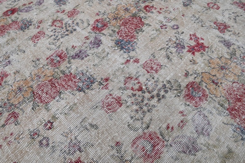 Oushak Turkish Vintage Rug 6x10 Kilim Rug Anatolian Handmade Boho Decor BEIGE gallery