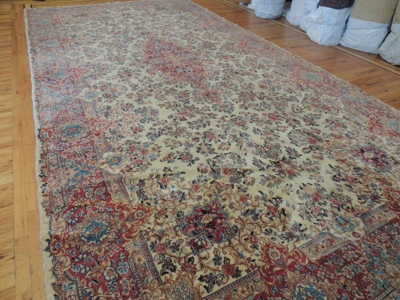 8x18 Antique Oversize/Palace size SIGNED! Kermaan Oriental Area Rug Blue Red gallery
