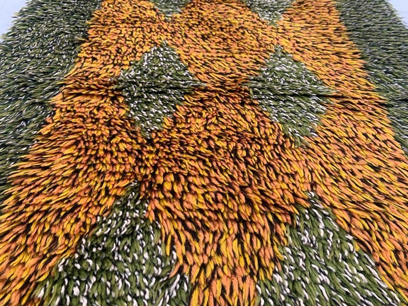 Vintage Scandinavian Rug Authentic Swedish Beautiful Area Rug 3x5 ft Free Ship gallery