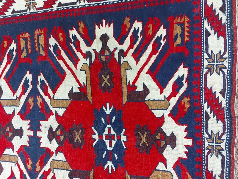 Antique Kazak Rug Azerbaijan Adle Rug Caucasian Eagle Rug Geometric Antique Rug gallery
