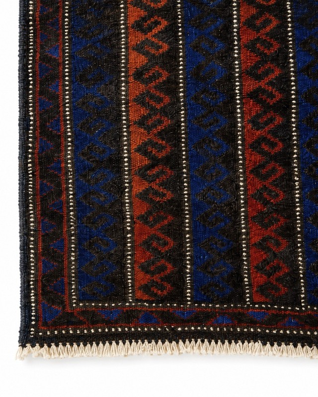 Vintage Afghan Balouch Wool Rug 26x36 Tribal Striped Hand Knotted Accent Carpet gallery