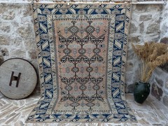 Turkish Hand Knotted Rug 6×9′ Custom Made 100% Wool “Kitty”
