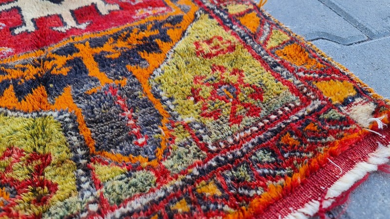 non-geometric Antique small rug, original antiques, welcome home decor gallery
