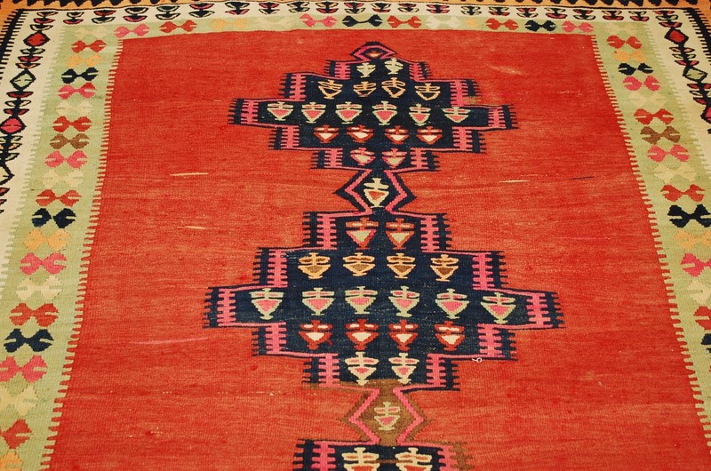 c1930s ANTIQUE HIGHLY DETAILED CAUCASIAN KILIM 5.9x12.1 HIGH KPSI_VEGETABLE DYE gallery