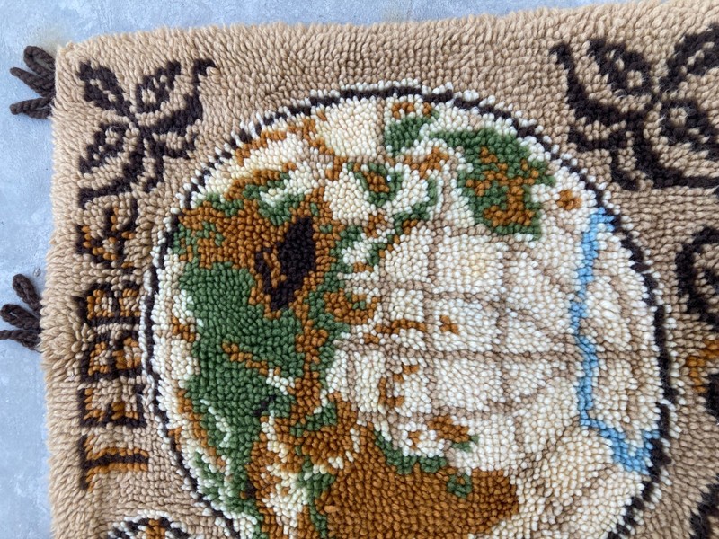 Vintage Handmade Scandinavian Wool Wall Hanging Tapestry 115x70 cm gallery
