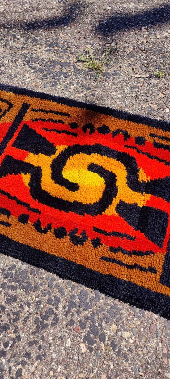 Vintage Rya Shag Rug 55” x 28” MCM Abstract Mid Century Danish Swedish Modern gallery