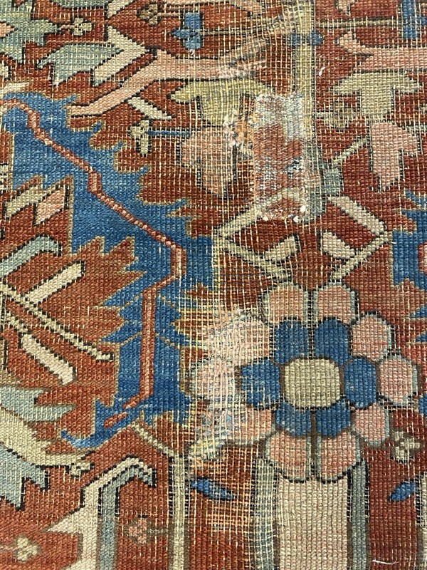 Antique Hand Knotted Per’sian Heriz 9”x11”6” Wool Area Oriental Rug gallery