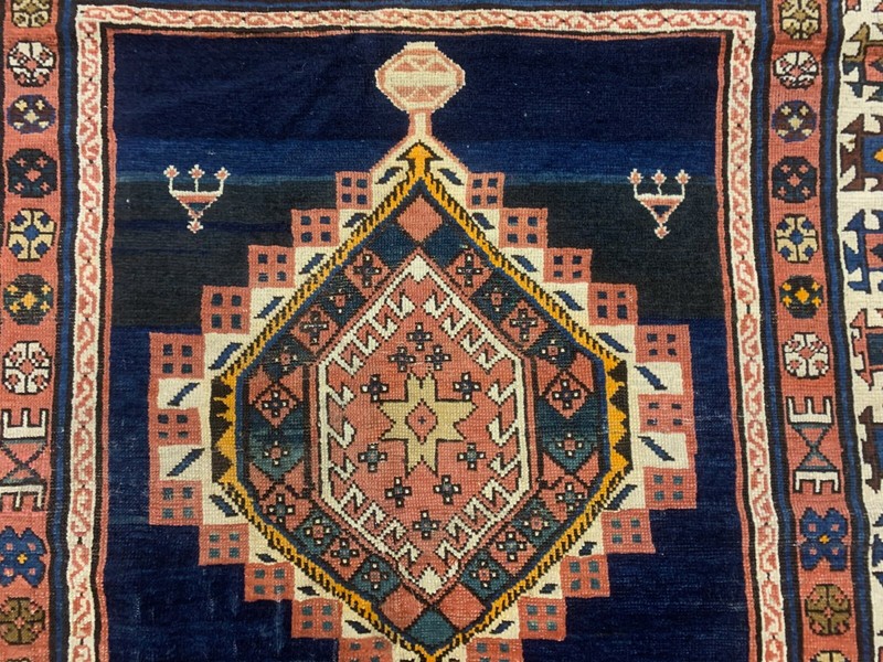 Antique Caucasian Rug 310x130 cm, Dated 1334 Kazak carpet. gallery