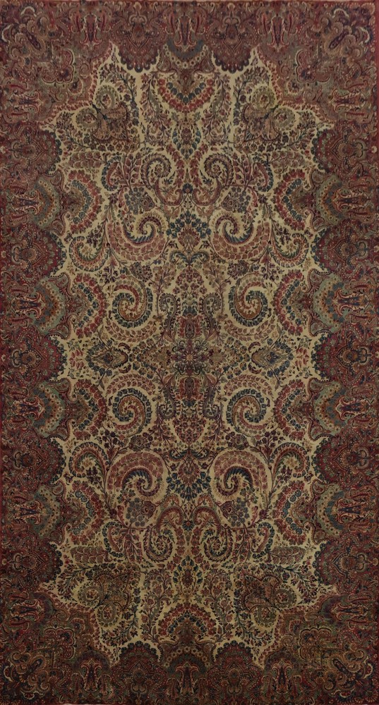 Ivory Wool Classic Antique Rug 12x22 Vegetable Dye Handmade Palace Size Carpet