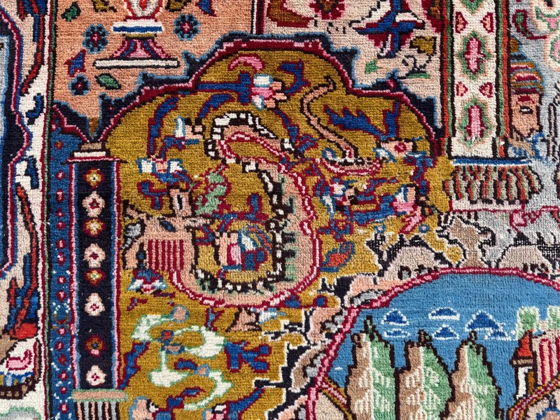 ANTIQUE ORIENTAL RUG 10x13 handmade FINE VINTAGE handwoven wool big tree of life gallery