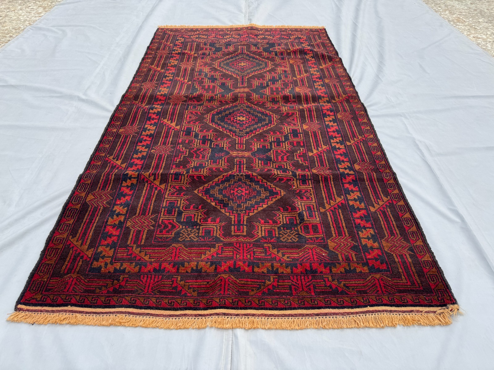 4x7 Afghan Hand Knotted Vintage Baluchi Rug Tribal Medallion Persian Area Carpet gallery