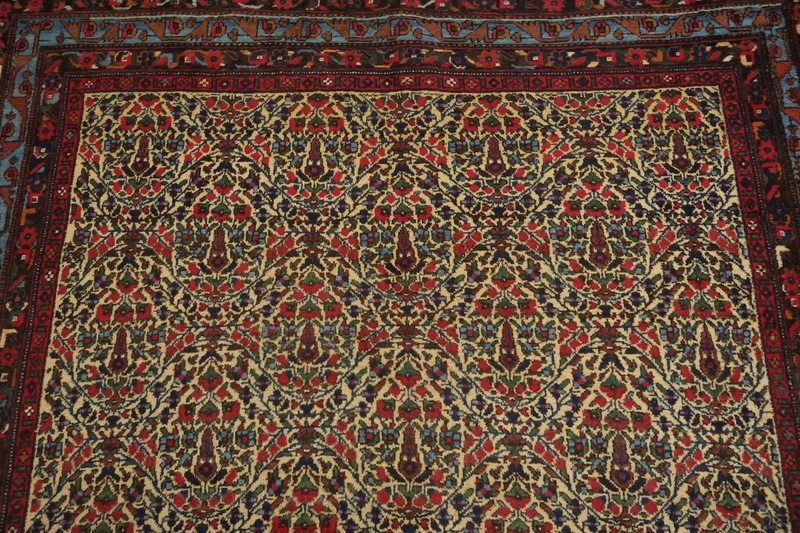 Historic 5x6 Handwoven Wool Rug in Traditional Floral Design and Rich Earth-Tone gallery