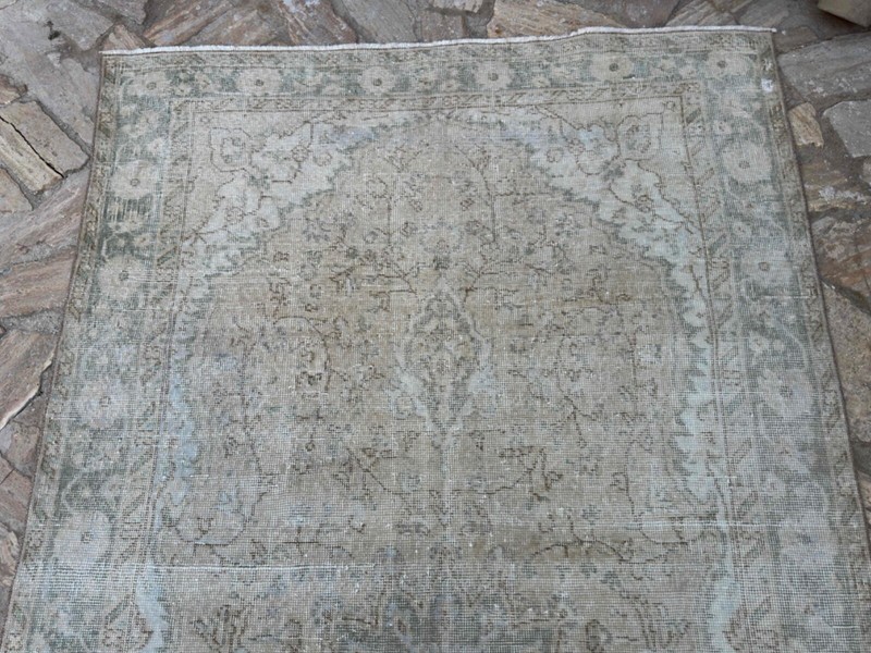 Hand-Knotted Large Turkish Rug 5x10 Beige Wool Traditional Area Carpet Muted gallery