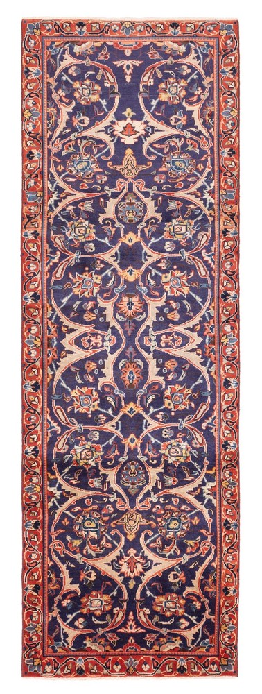 3'9" x 10'11" Vintage Hand-knotted Runner Rug Traditional Oriental Wool Carpet