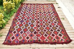 Turkish Kilim Rug 5×7 Handwoven Sivas Cicim Kilim 170x228cm Oriental Vintage Rug