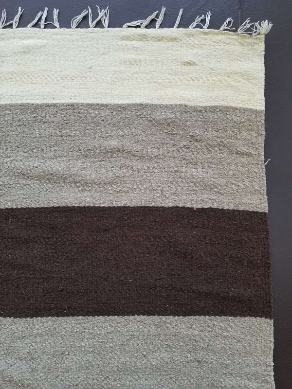 Fine Vintage Traditional Hand Made Oriental Wool Beige Brown Kilim 217x149cms gallery