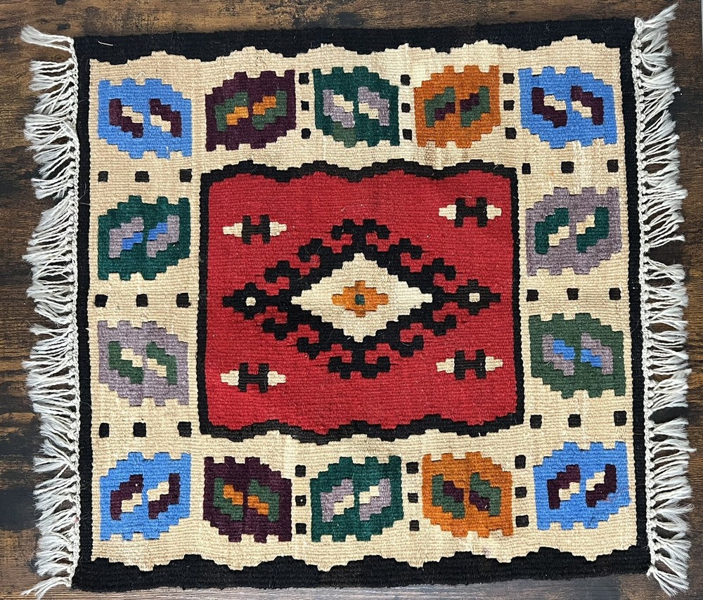Vintage Kilim Rug Table Centerpiece Place Mat Doormat Wall Hanging