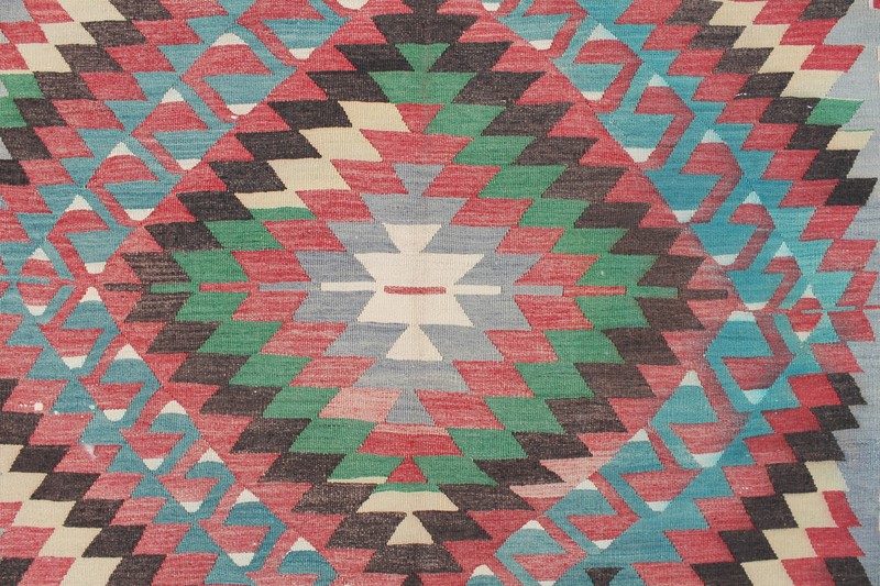 Turkish Kilim Rug 73''x138'' Hand Woven Antalya Kilim 186x353cm Oriental Rug gallery