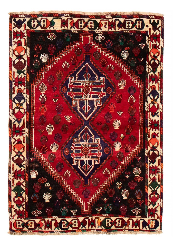 Vintage 3'7" x 5'1" Traditional Hand Knotted Vegetable Dye Wool Area Rug